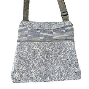 Maruca Crossbody Purse Handmade Boulder Colorado Fabric Lightweight Boho Gray